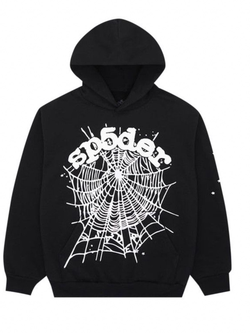 Sp5der Og Web Black Graphic Hoodie